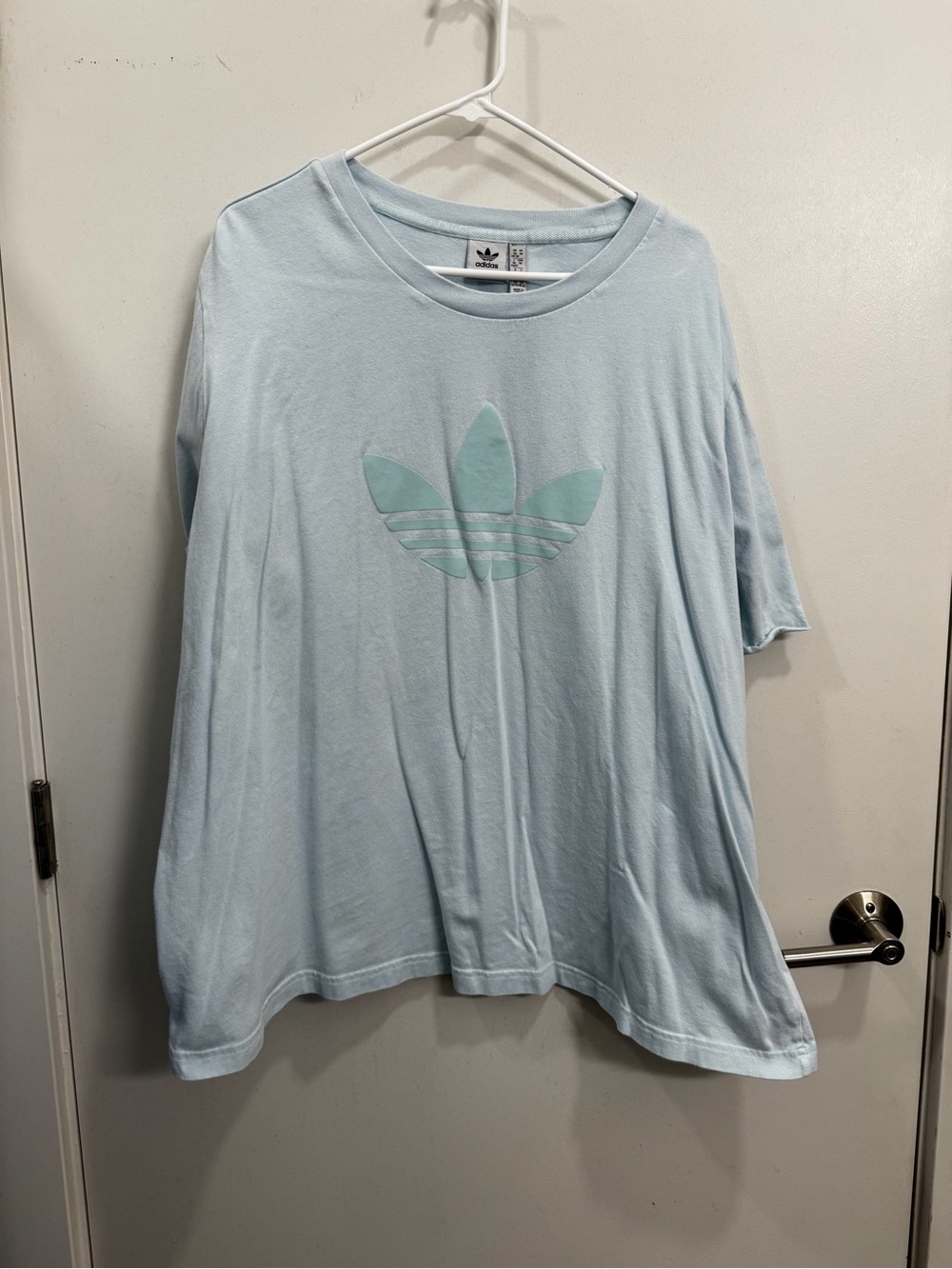 adidas Light Blue Trefoil Short Sleeve Tee